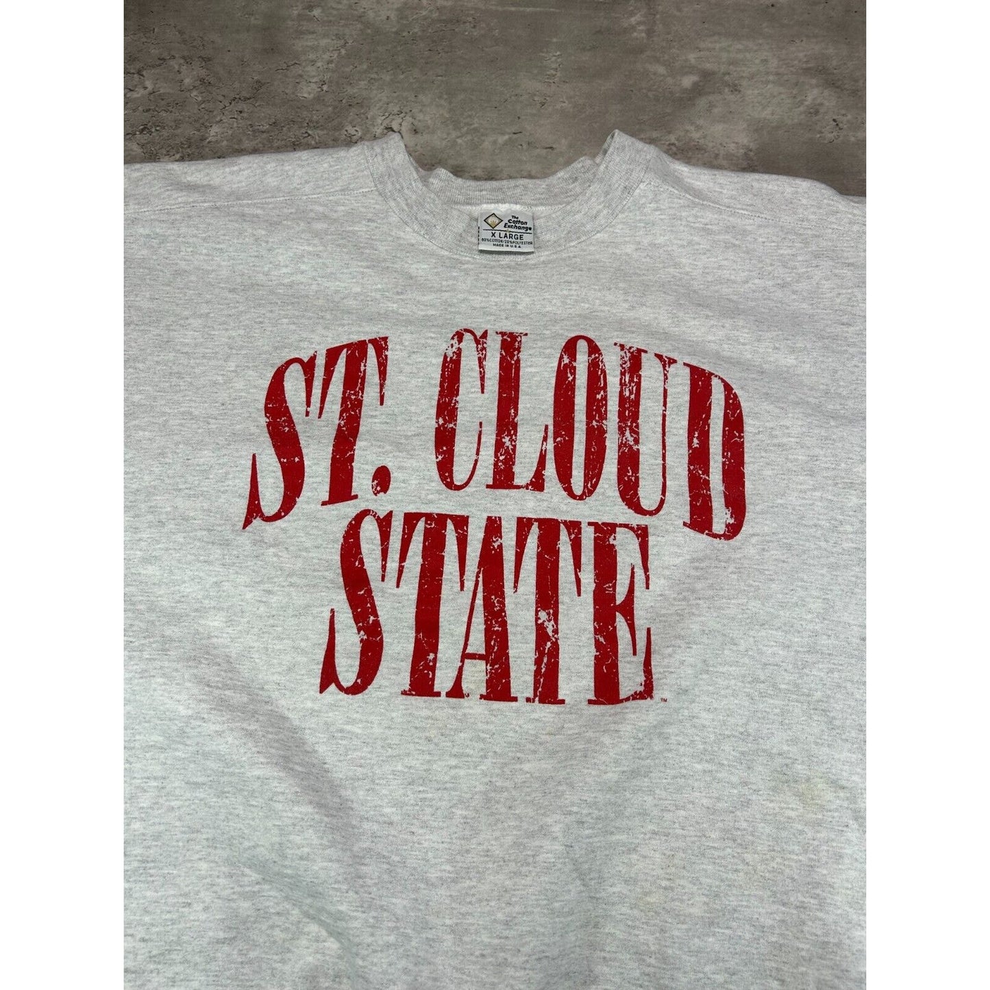 Vintage 90s St. Cloud State Huskies NCAA Collegiate Spell Out Sweatshirt Size XL