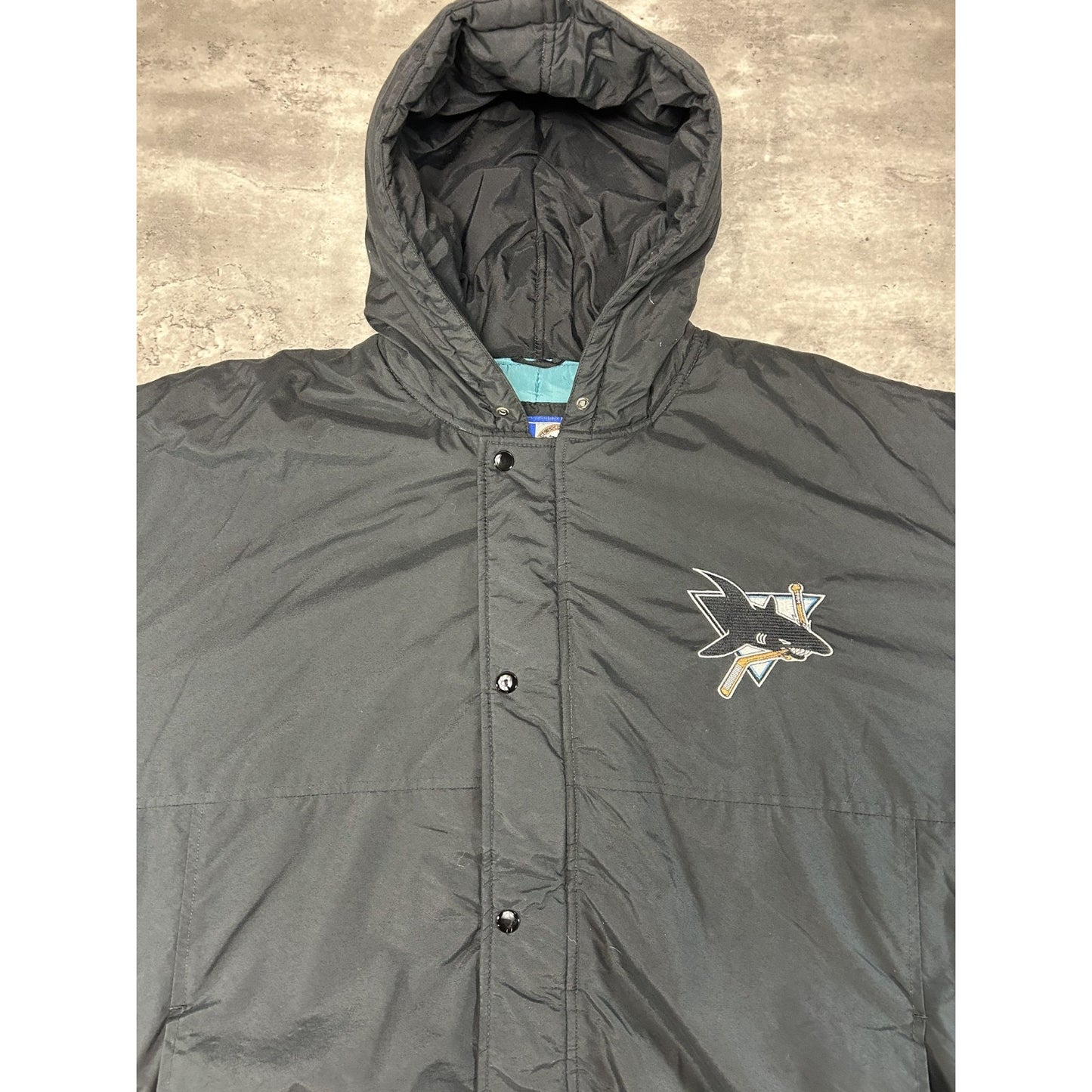 Vintage 80s/90s San Jose Sharks NHL Starter Insulated Full Zip Jacket Size XL