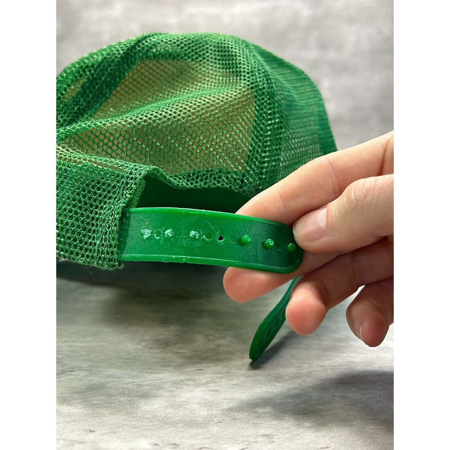 Vintage 90s John Deere Graphic Logo Trucker Snapback Hat OSFA Green