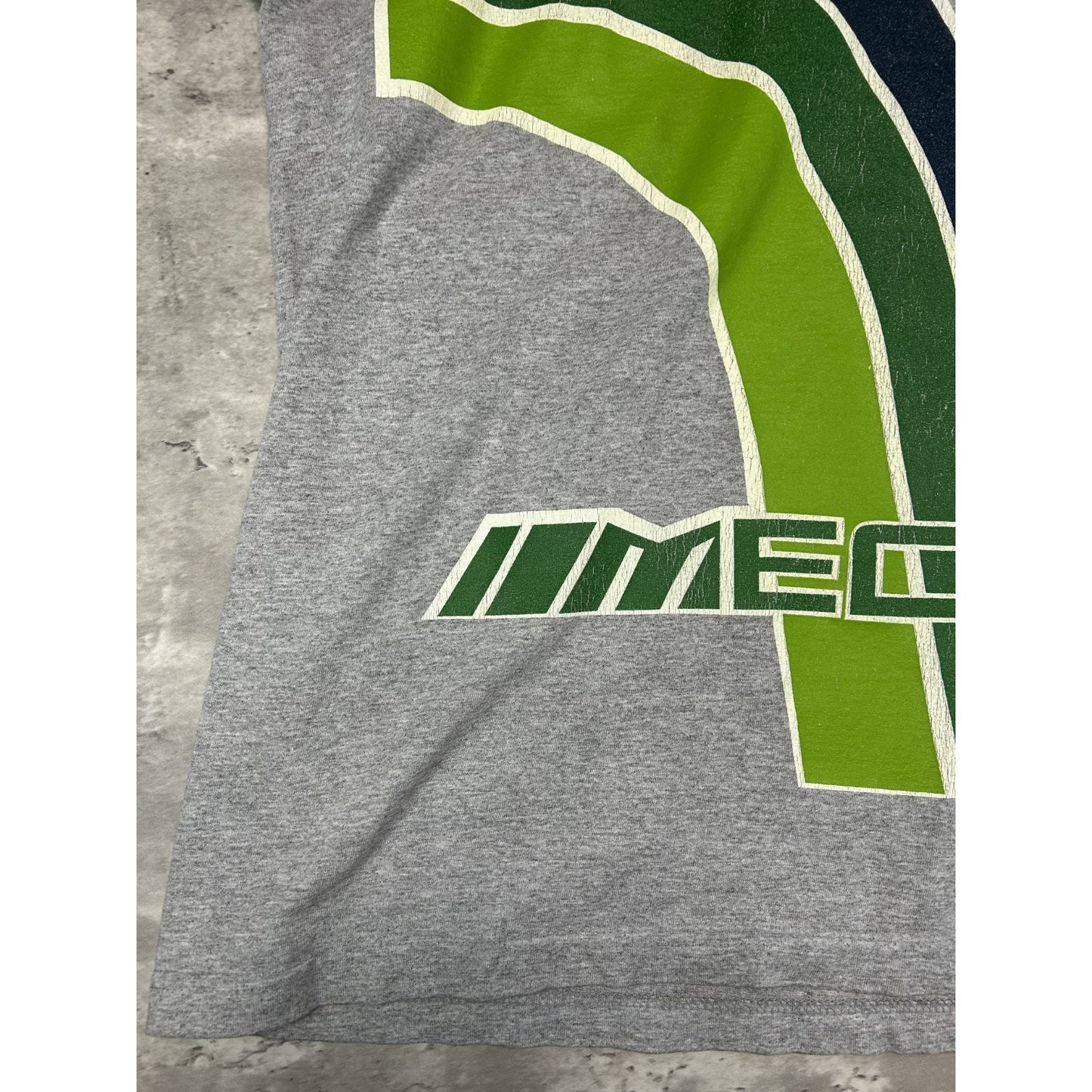 Vintage Y2K Mecca Spellout Graphic Long Sleeve T-Shirt Size 2XL Gray