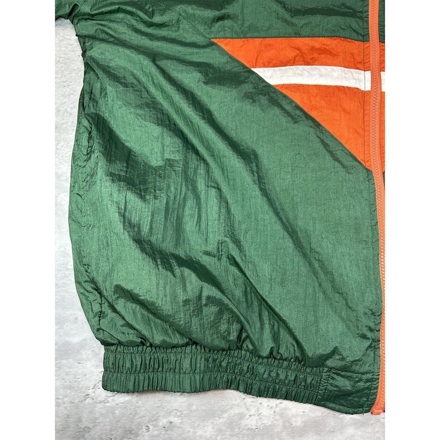 Vintage 90s Miami Hurricanes NCAA Embroidered Windbreaker Jacket Size 2XL
