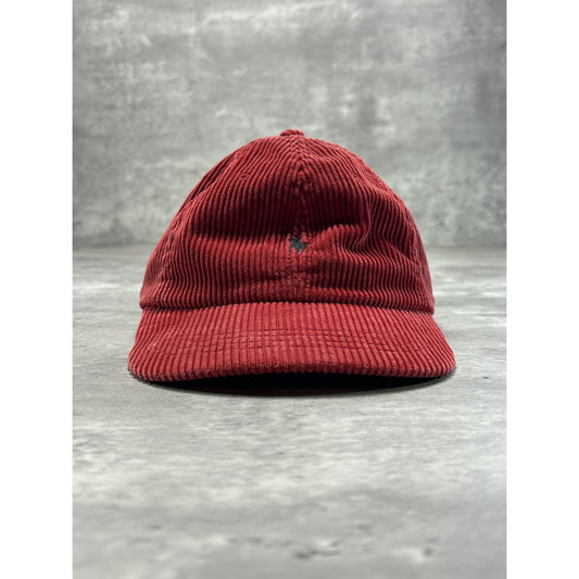 Vintage Polo Ralph Lauren Embroidered Pony Corduroy Strapback Hat OSFA