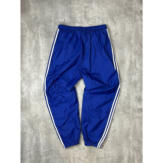 Vintage 90s Adidas Embroidered Logo Nylon Track Pants Size XL Blue