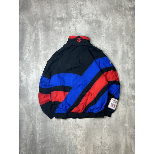 Vintage 1995 USA World Cup Nylon Full Zip WIndbreaker Jacket Size Medium