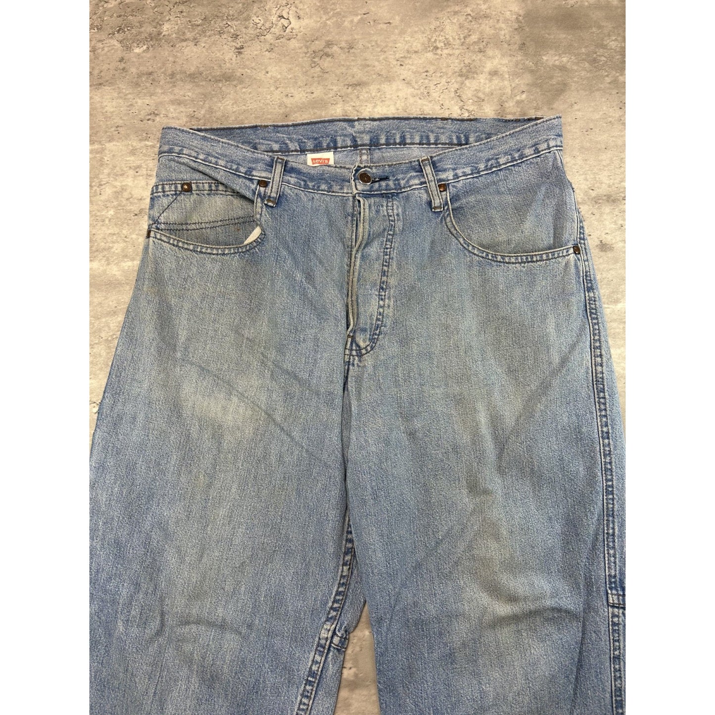 VTG 90s Levis Silver Tab Light Wash Denim Workwear Style Carpenter Pants Size 36
