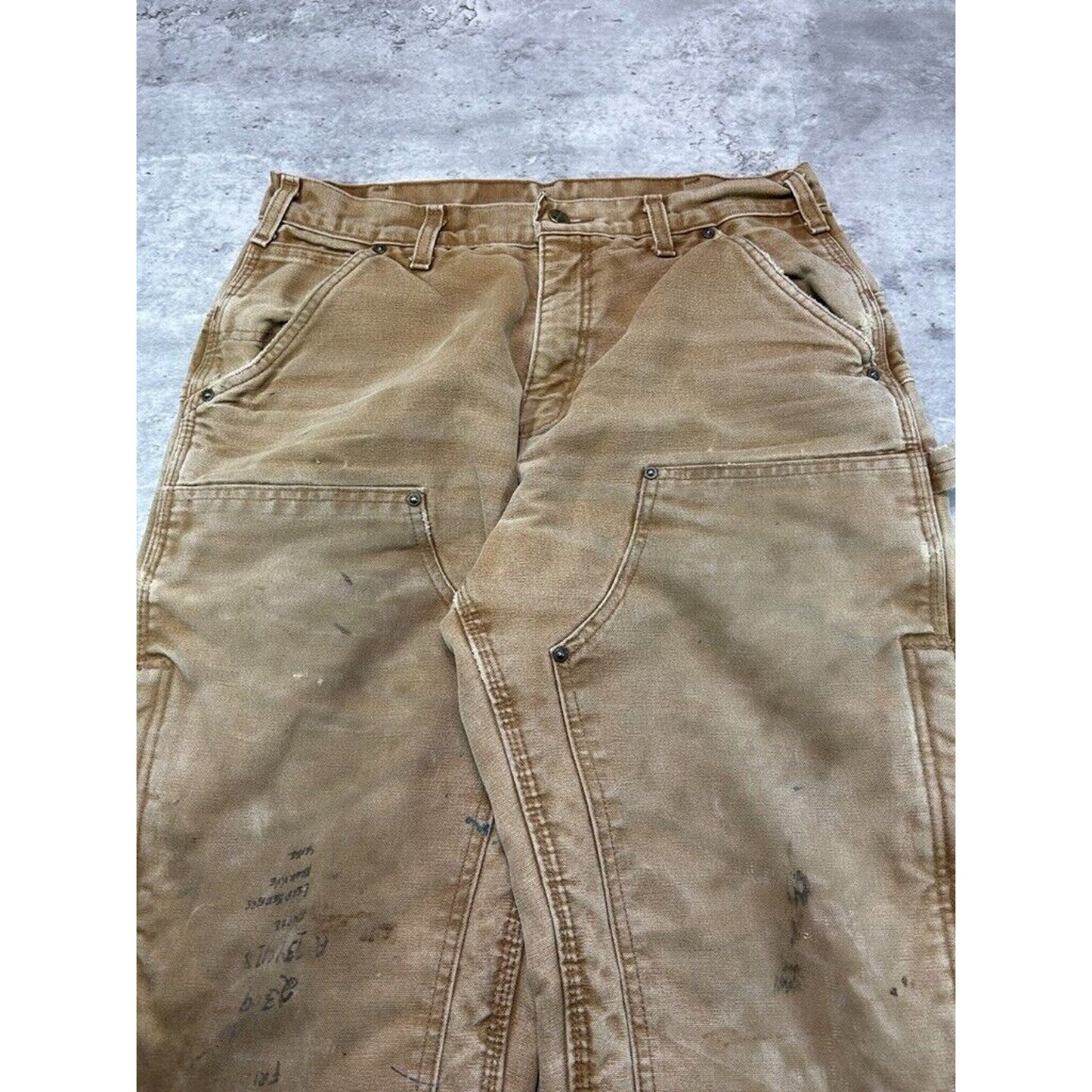Vintage Carhartt Quilted Lined Canvas Workwear Double Knee Carpenter Pants Size 32