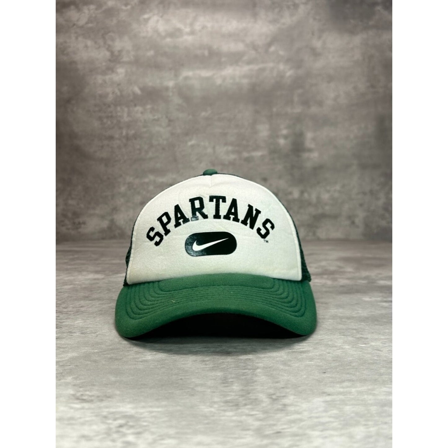 Vintage MIchigan State Spartans NCAA Nike Spellout Trucker Snapback Hat OSFA