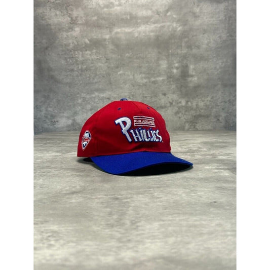 Vintage 90s Philadelphia Phillies MLB Embroidered Spell Out Snapback Hat OSFA