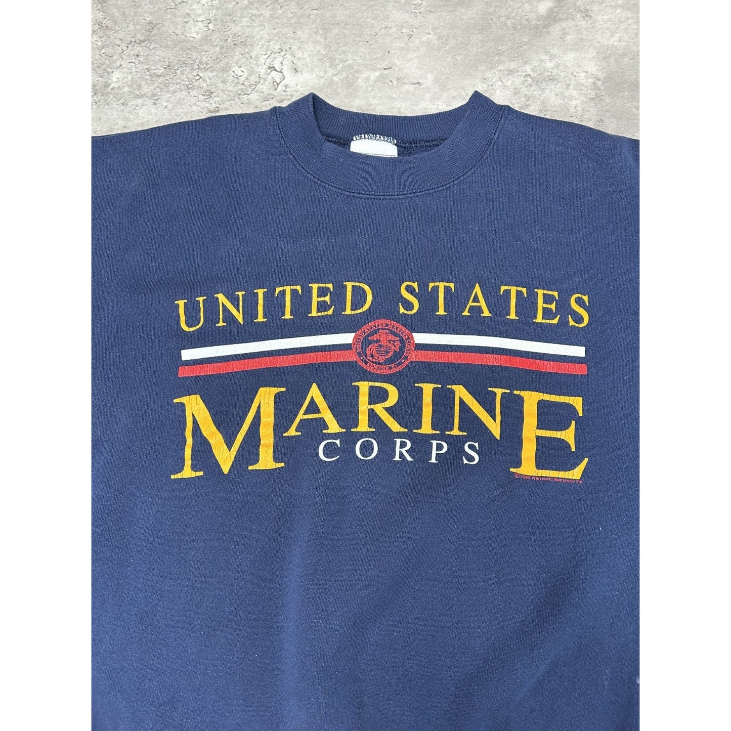 Vintage 1989 United States Marines Graphic Spellout Crewneck Sweatshirt Size XL