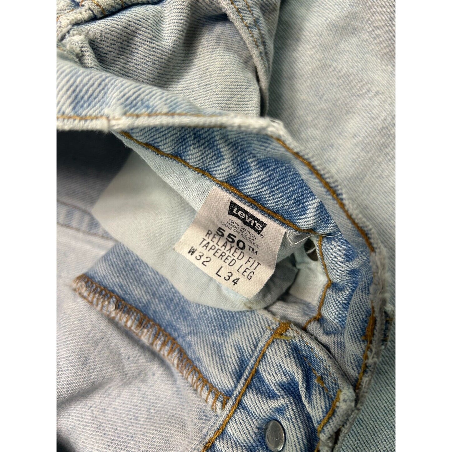 Vintage 90s Levis 550 Red Tab Relaxed Fit Light Wash Pants Size 30 Blue