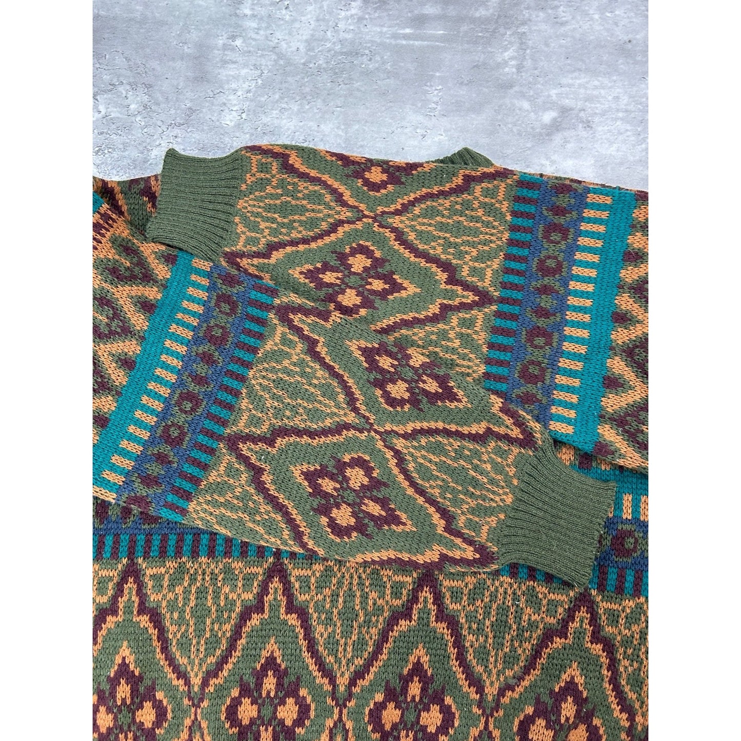 Vintage 90s Celebrity Club Abstract Striped Pullover Knit Sweater Size XL