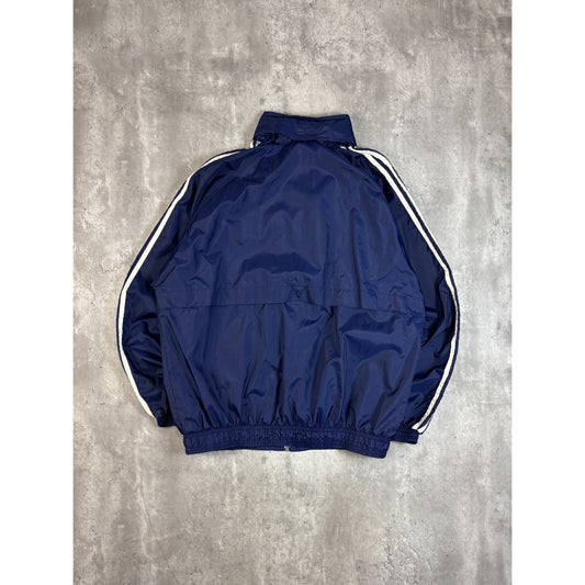 Vintage 90s Adidas Embroidered Logo Nylon Windbreaker Jacket Size Large Blue