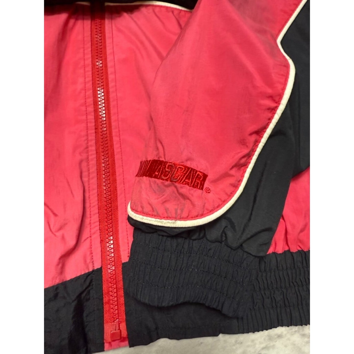Bill Elliot #9 Nascar Two Tone Full Zip Nylon Racing Jacket Size Large Red