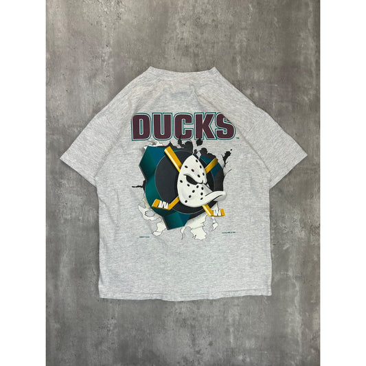 Vintage 90s Anaheim Mighty Ducks NHL Chest Buster Graphic T-Shirt Size Large