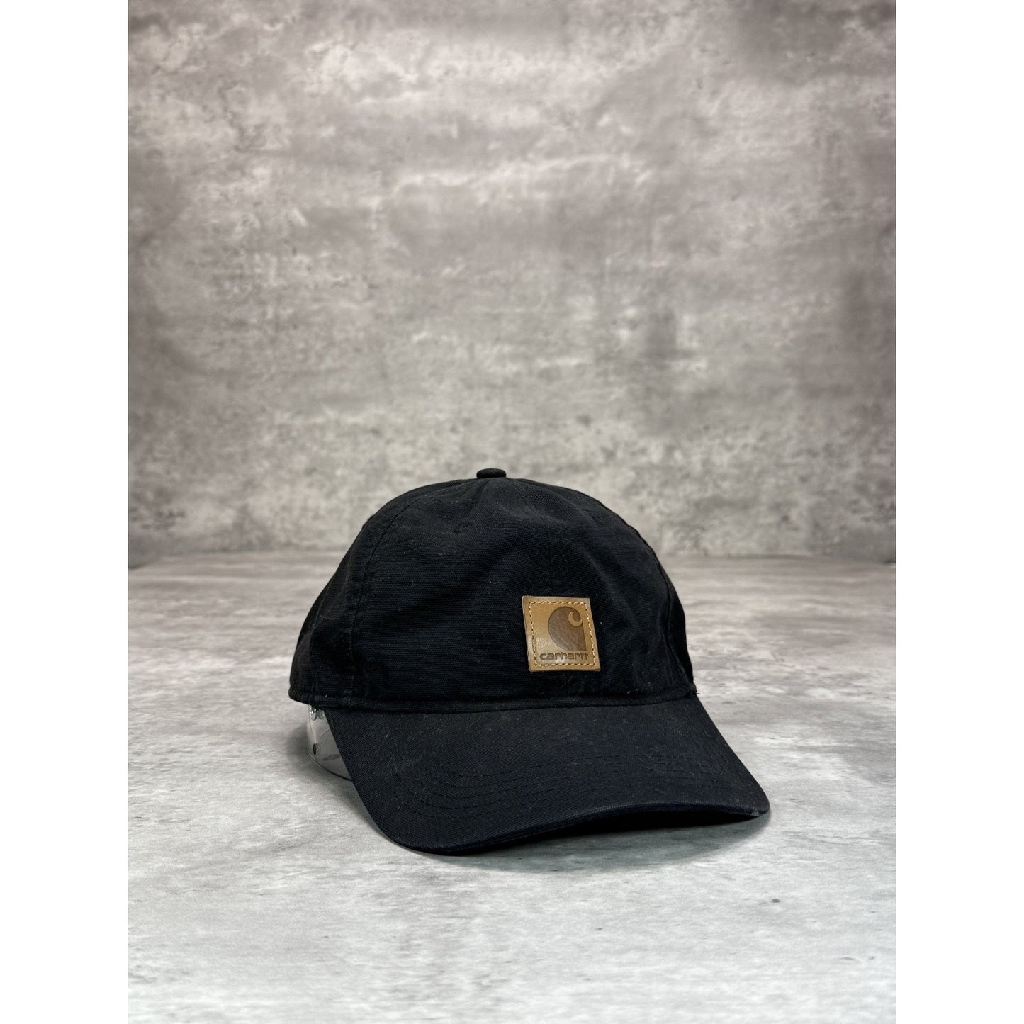 Vintage Carhartt Embroidered Patch Workwear Strapback Hat OSFA Black