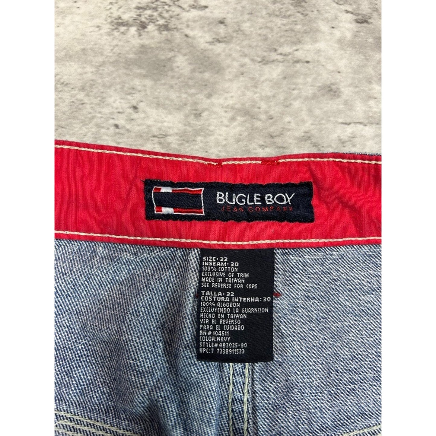 Vintage Y2K Bugle Boys Baggy Fit Medium Wash Denim Carpenter Pants Size 32 Blue