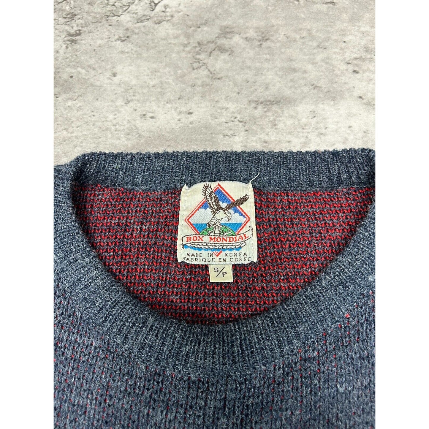Vintage 90s Box Mondial Reindeer Pattern Print Pullover Knit Sweater Size Small