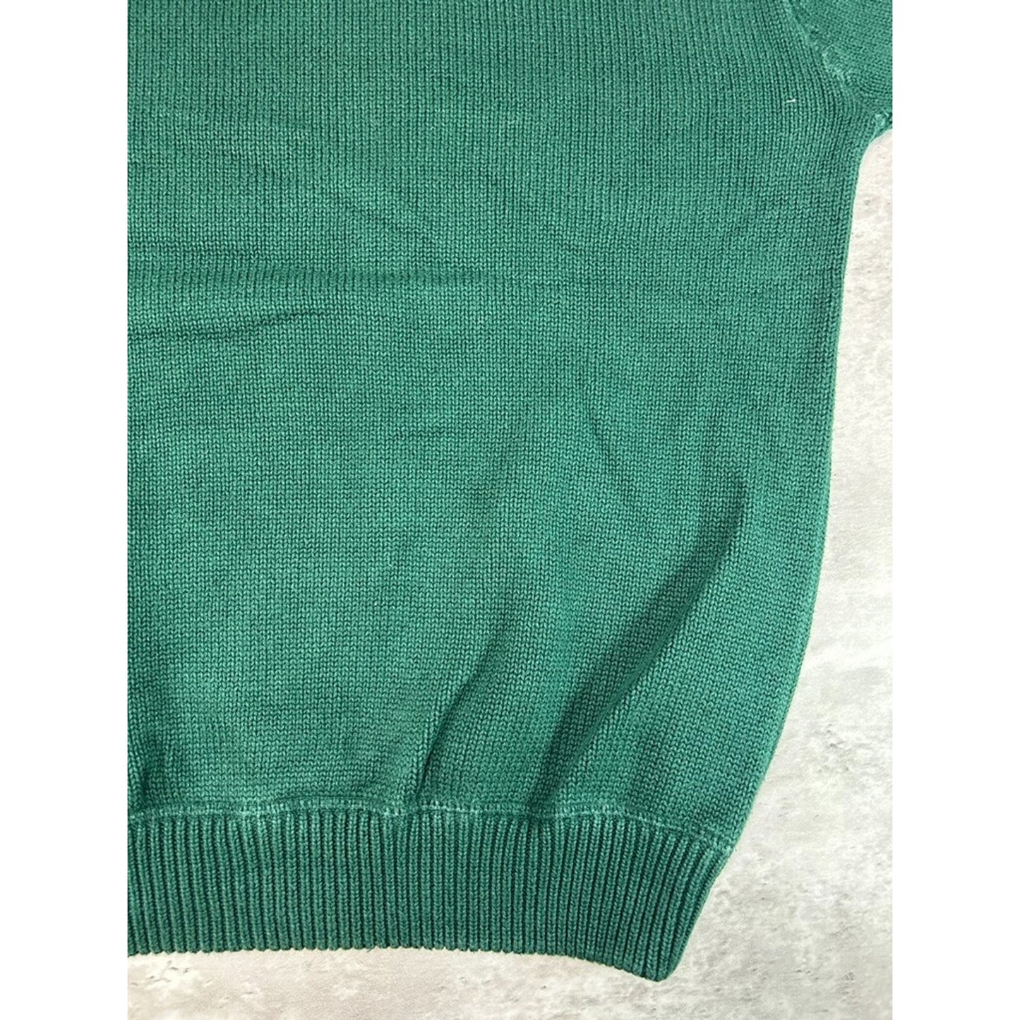 Vintage Tommy Hilfiger Embroidered Crest Pullover Sweater Size Large Green