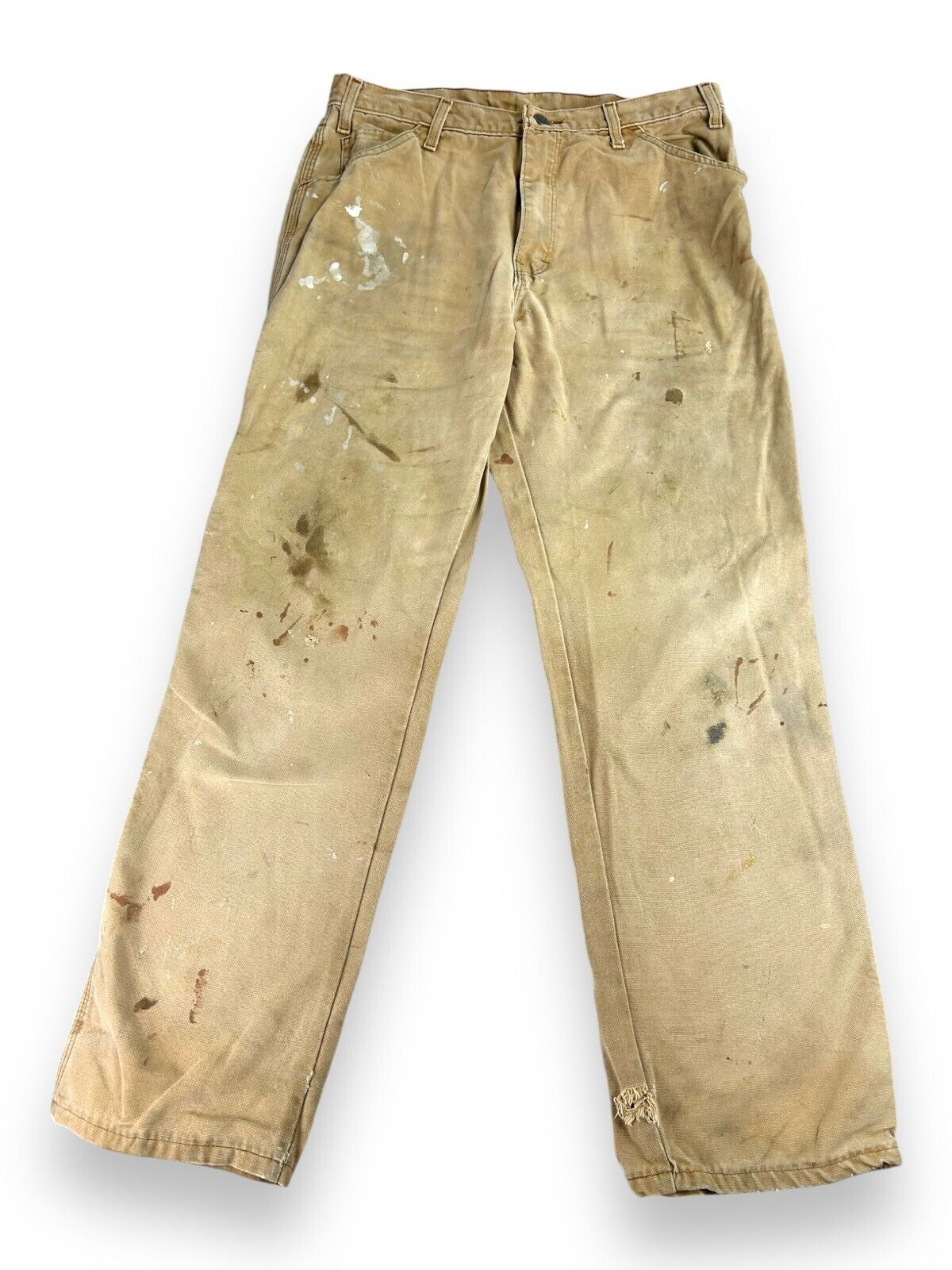 Vintage Dickies Canvas Work Wear Carpenter Pants Size 33W Beige