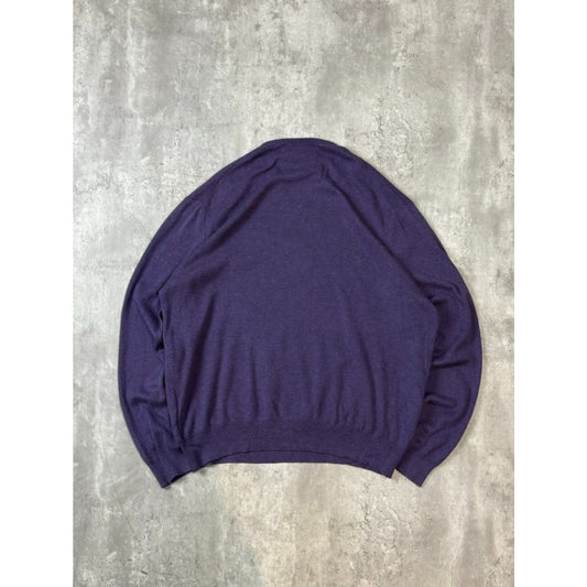 Vintage 90s Polo Ralph Lauren Embroidered Pony V-Neck Knit Sweater Size XL