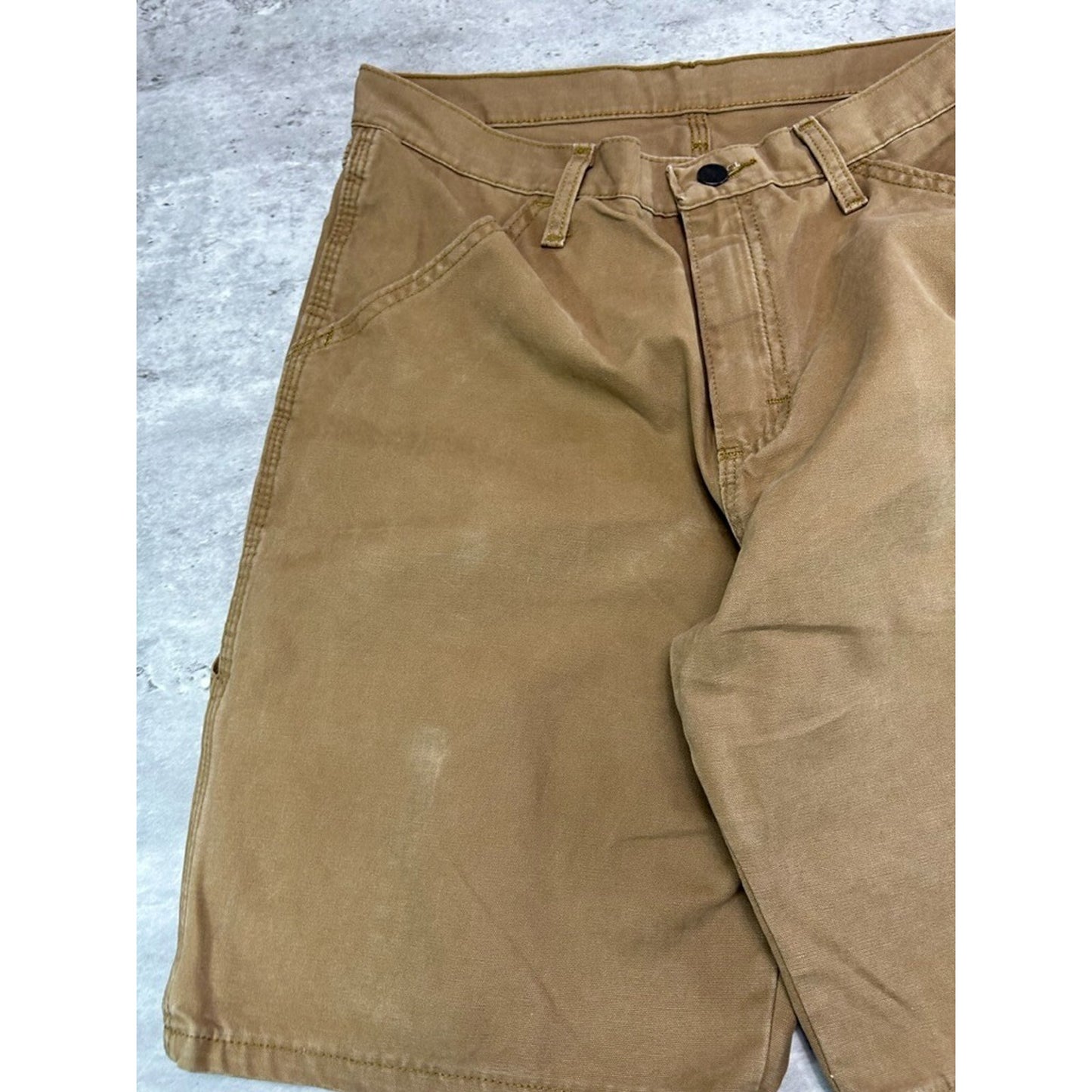 Vintage Rustler Canvas Workwear Carpenter Shorts Size 31 Beige