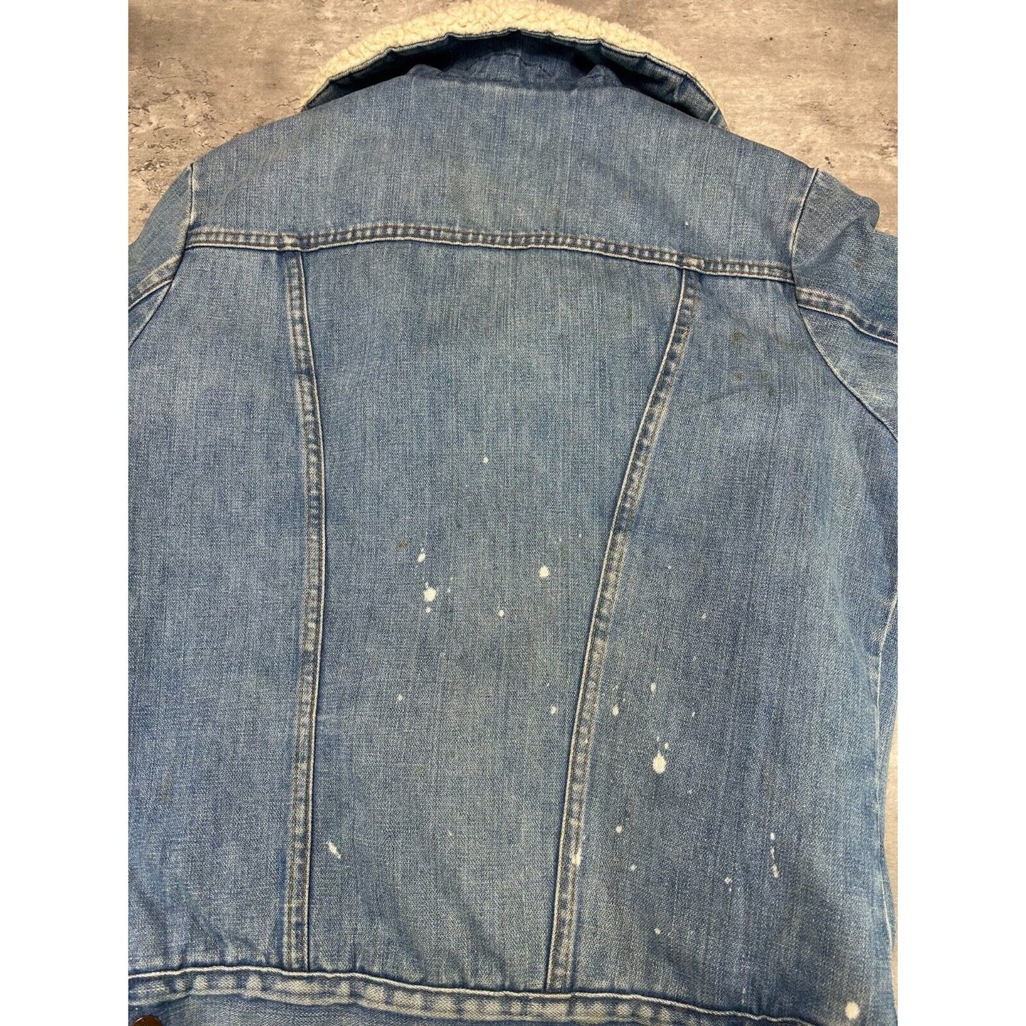 Vintage 60s Wrangler Wrange Sherpa Lined Denim Workwear Jacket Size Medium