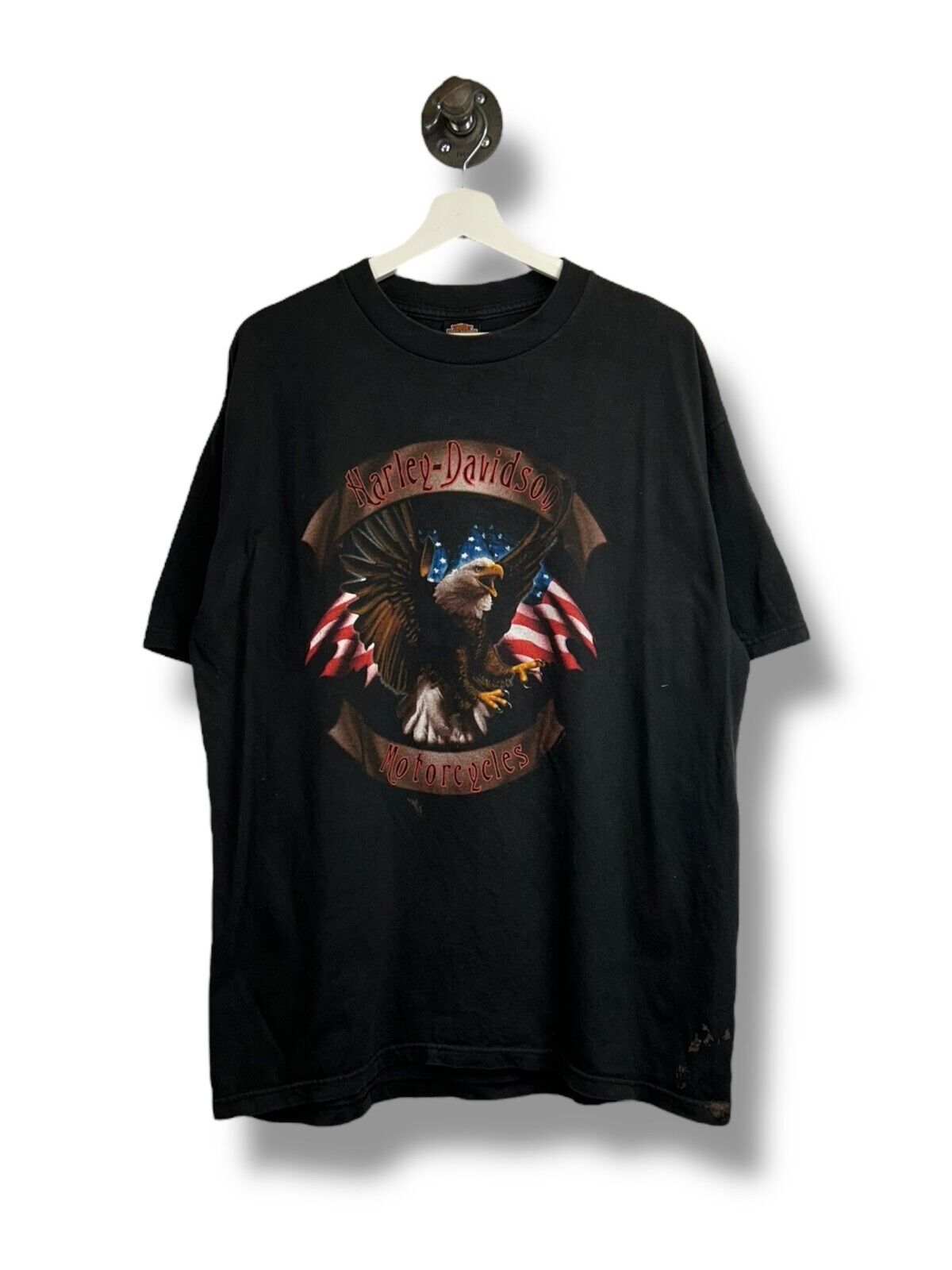 Vintage 2000s Harley Davidson Motorcycles Bald Eagle Graphic T-Shirt Size XL