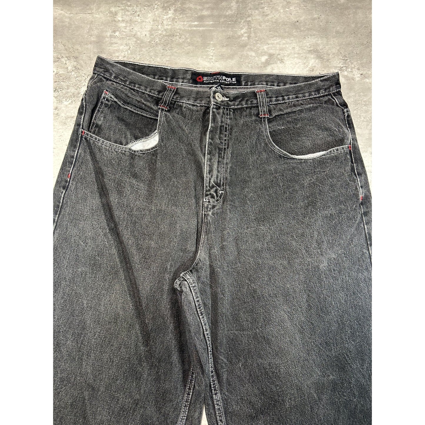 Vintage Y2K South Pole Baggy Fit Black Denim Pants Size 40