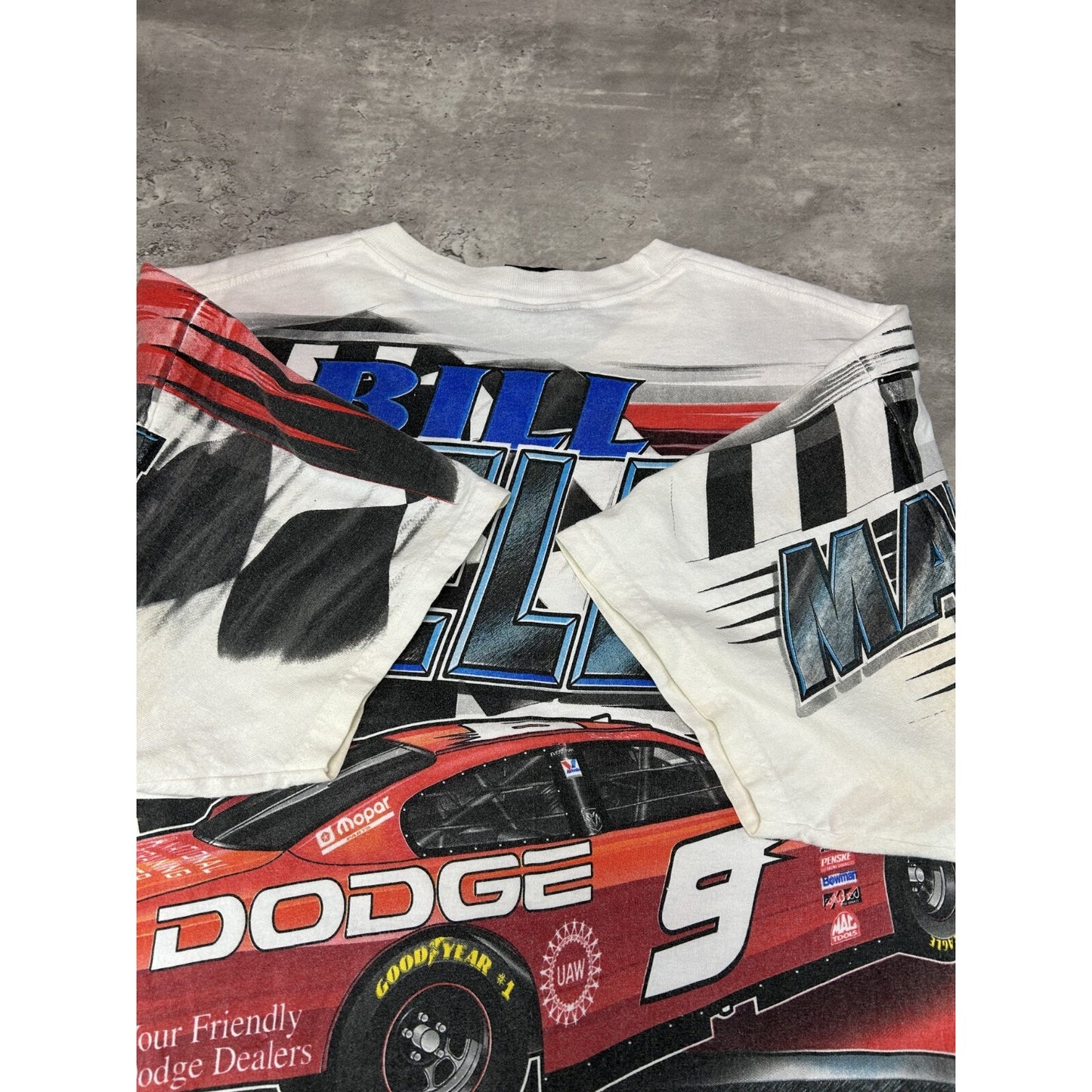 Vintage 2001 Bill Elliot #9 Nascar Making The Move AOP Race T-Shirt Size Large