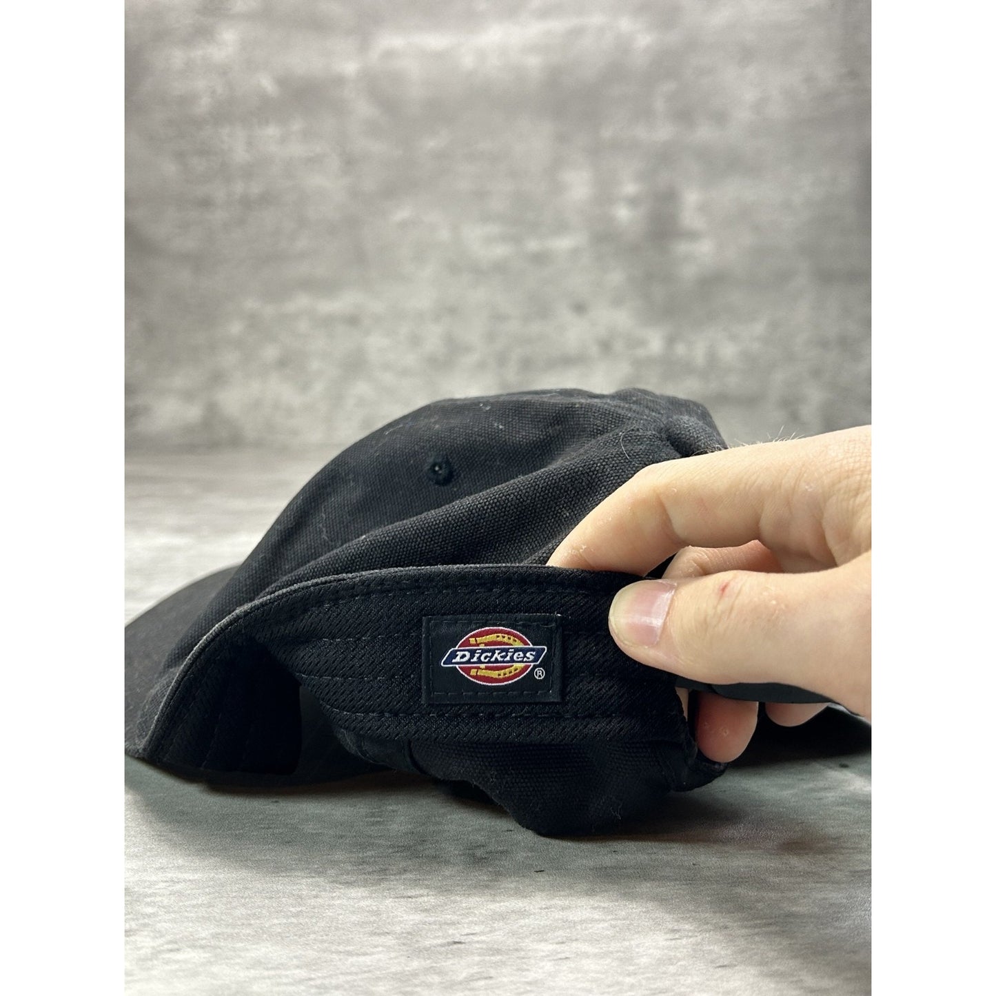 Vintage Dickies Canvas Workwear Embroidered Patch Snapback Hat OSFA Black