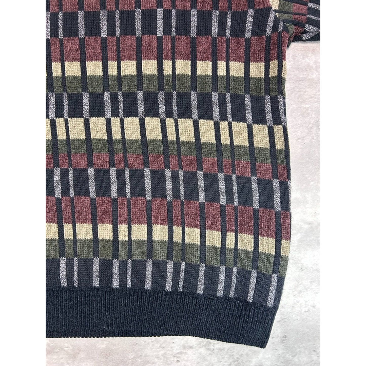 Vintage Knights Bridge Abstract Striped Pullover Knit Sweater Size Large