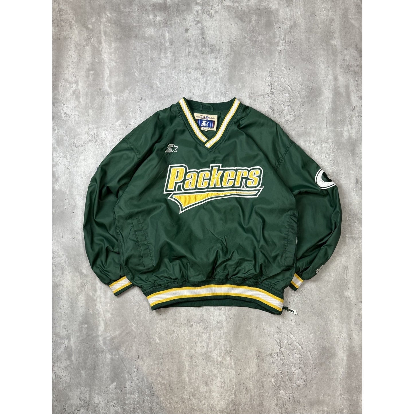 Vintage 90s Green Bay Packers NFL Starter Nylon Windbreaker Jacket Size Medium