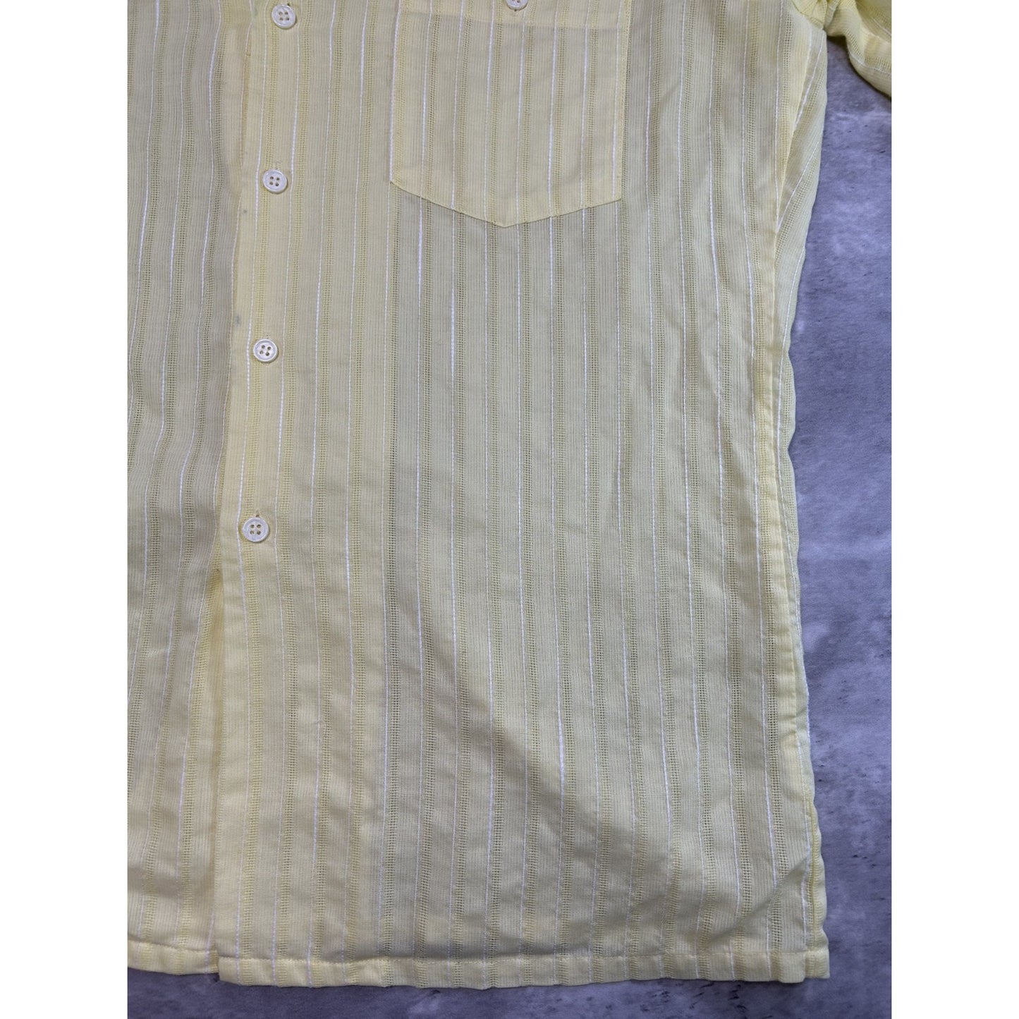 Vintage 80s/90s Arrow Striped Lightweight Single Pocket Button Up Shirt Sz Med