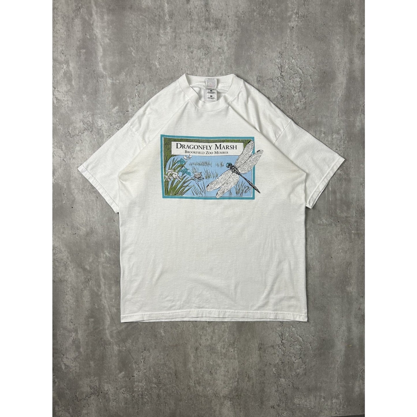 Vintage 90s Brookfield Zoo Dragonfly Marsh Nature Graphic T-Shirt Size XL