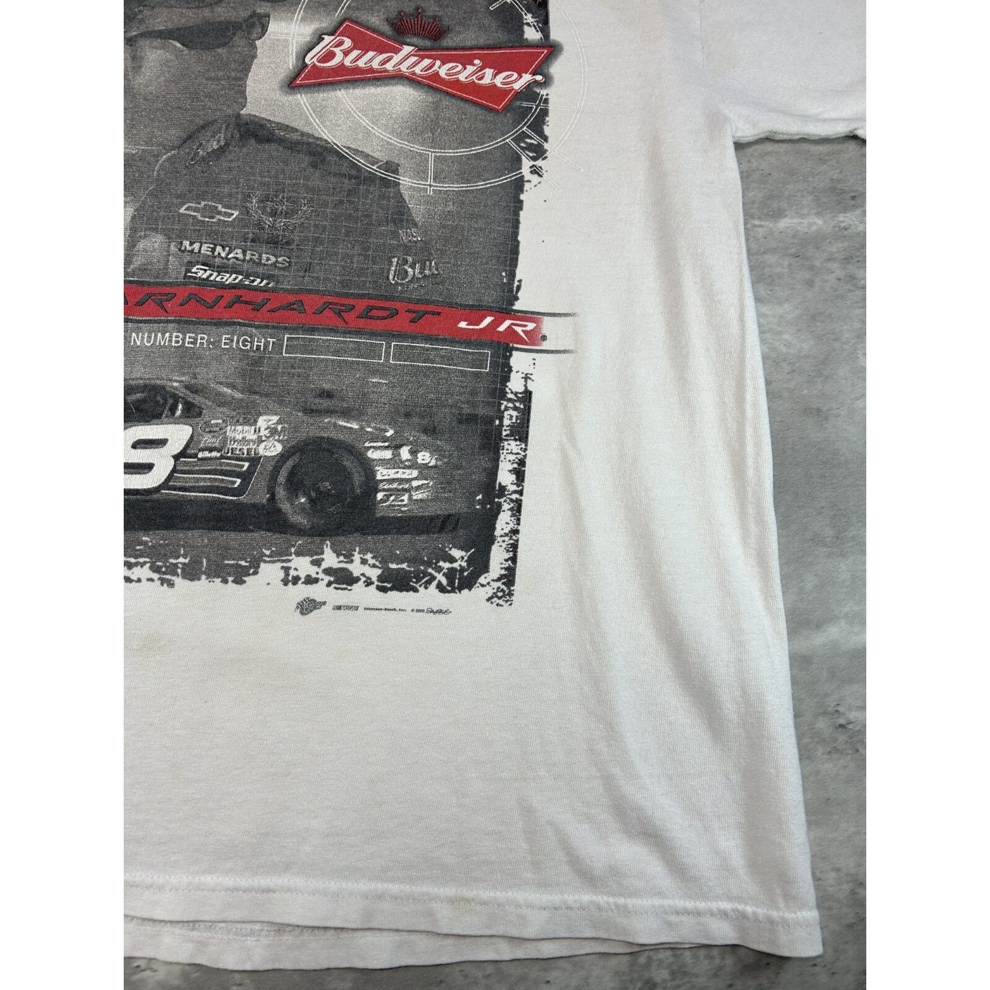 Vintage 2000 Dale Earnhardt Budweiser Racing Nascar Graphic T-Shirt Size Large