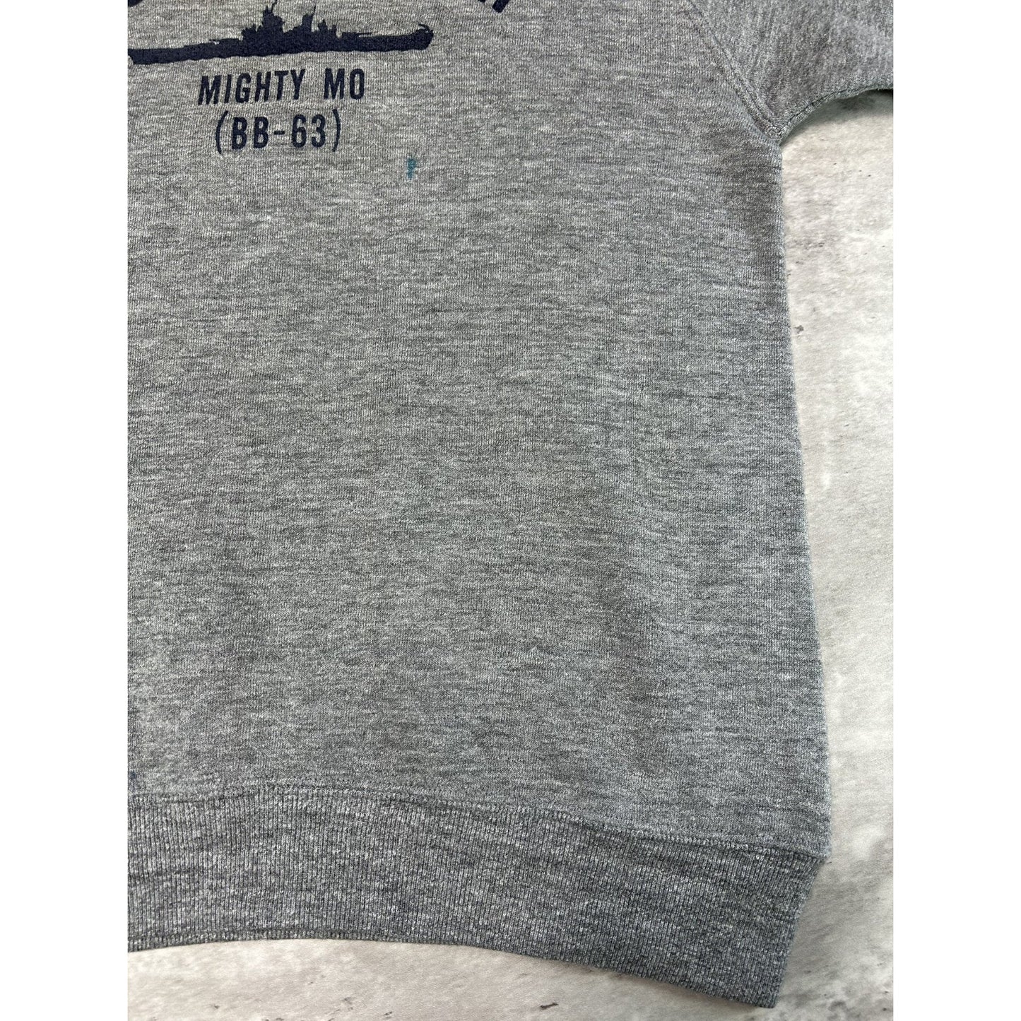 Vintage 1980s U.S.S Missouri Military Graphic Spellout Crewneck Sweatshirt Small