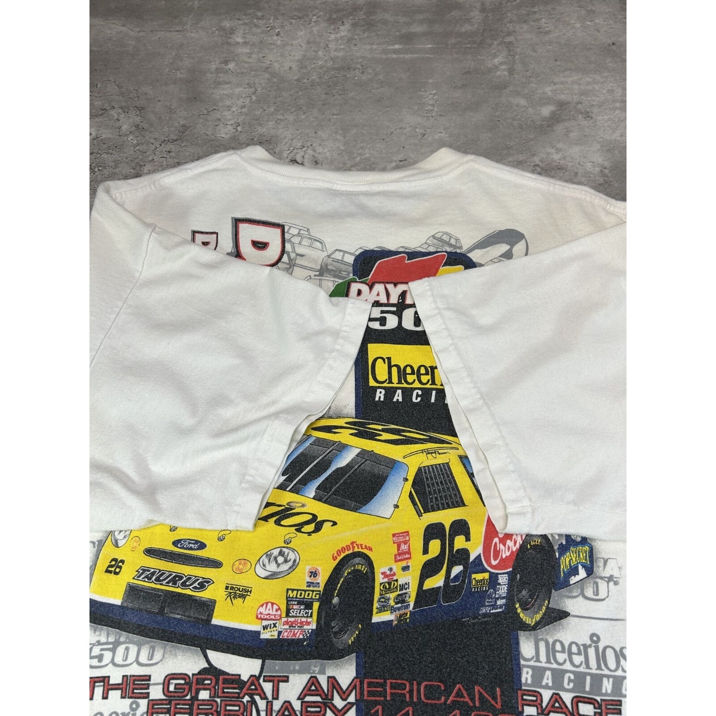 Vintage 1999 Daytona 500 Nascar Great American Race Cheerios T-Shirt Size Large