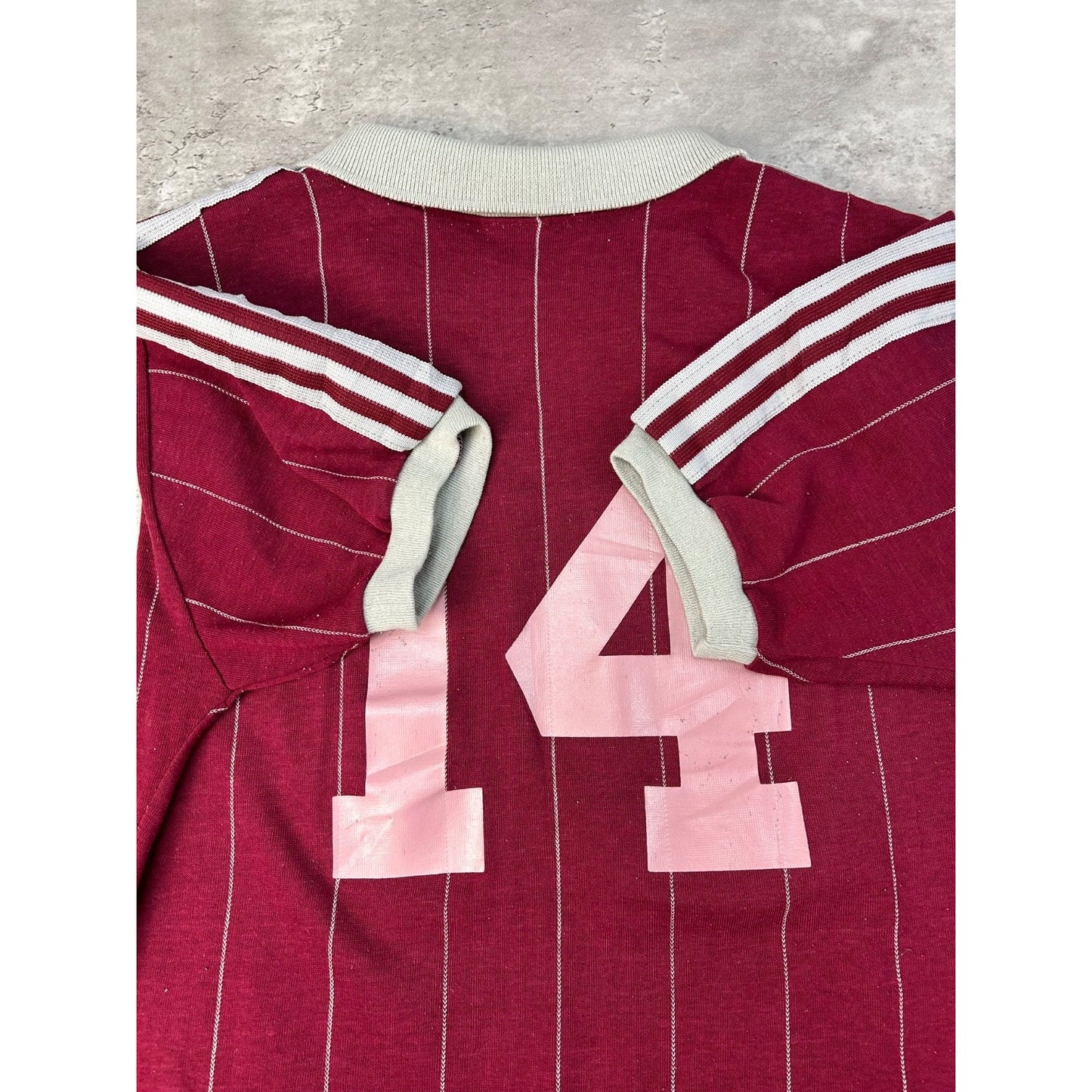 Vintage 70s/80s Adidas #14 Pinstripe Soccer Jersey YOUTH Size XL