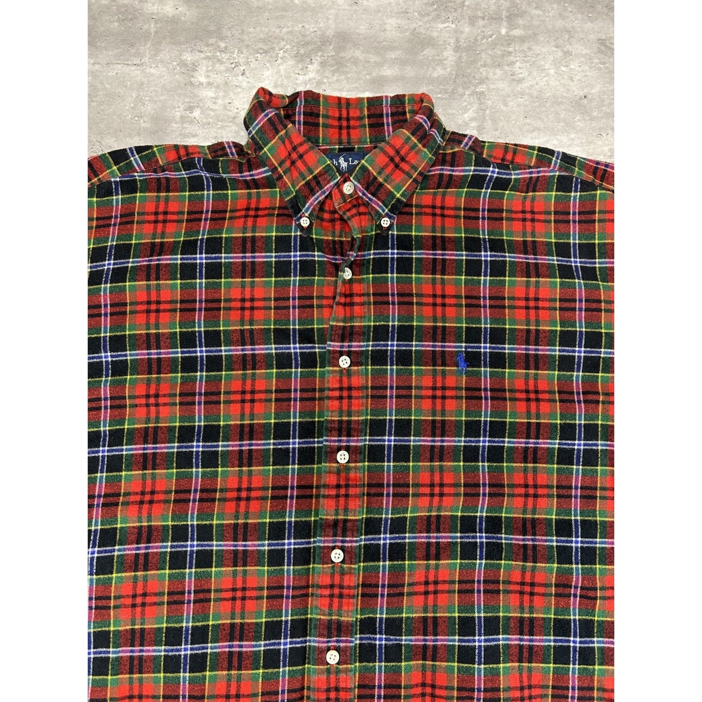 Vintage Polo Ralph Lauren Plaid Print Long Sleeve Button Up Shirt Size XL