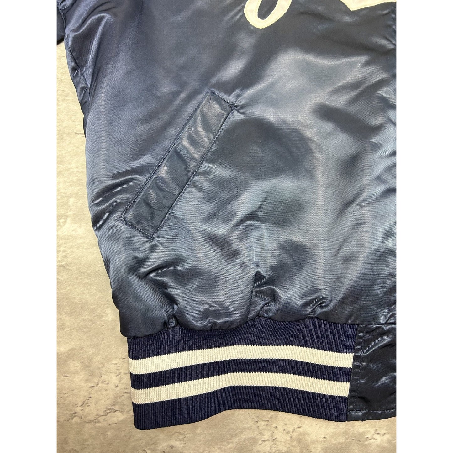 Vintage 90s New York Yankees MLB Embroidered Spellout Satin Bomber Jacket Sz XXL