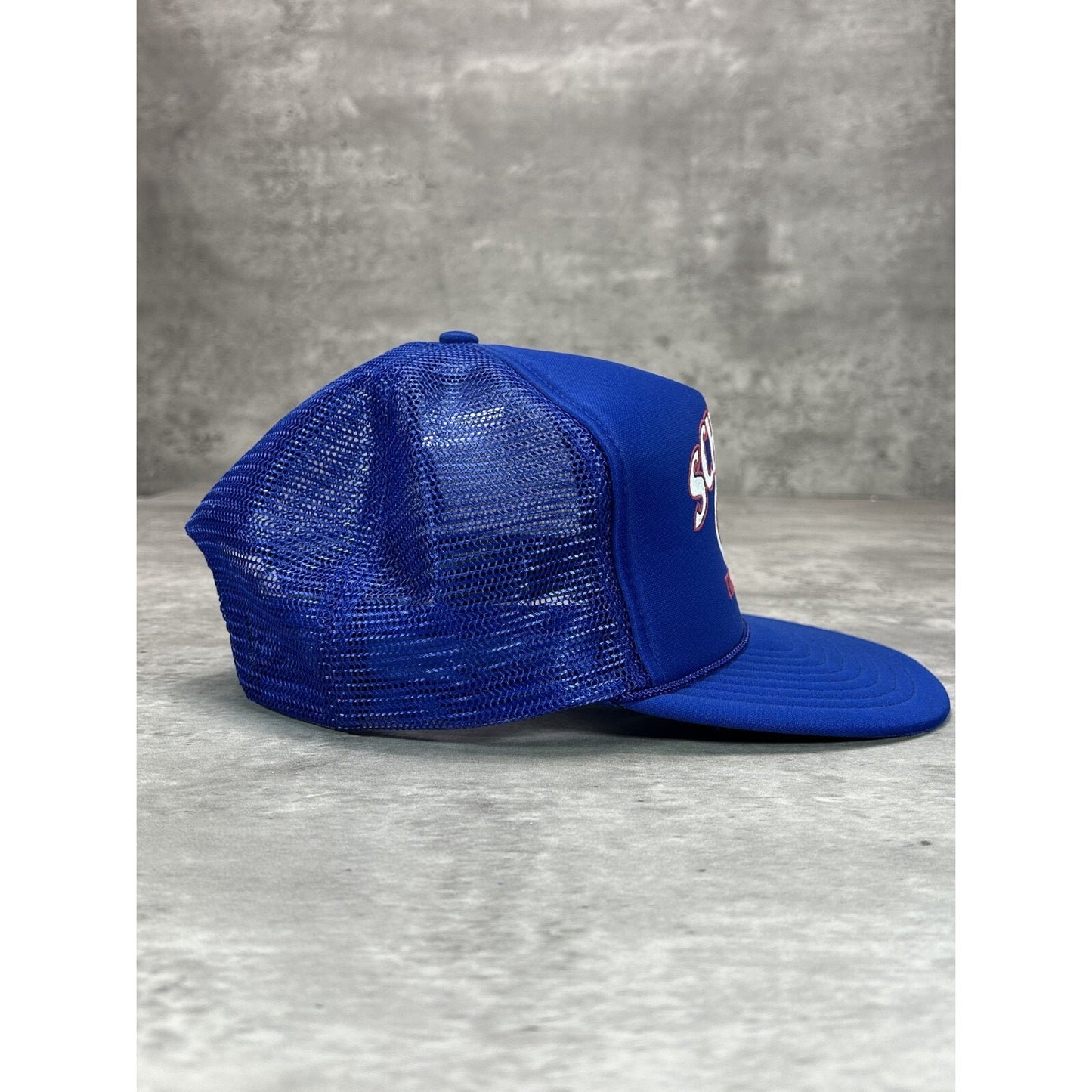 Vintage 1980s Schwab Ford Graphic Spellout Logo Trucker Snapback Hat OSFA