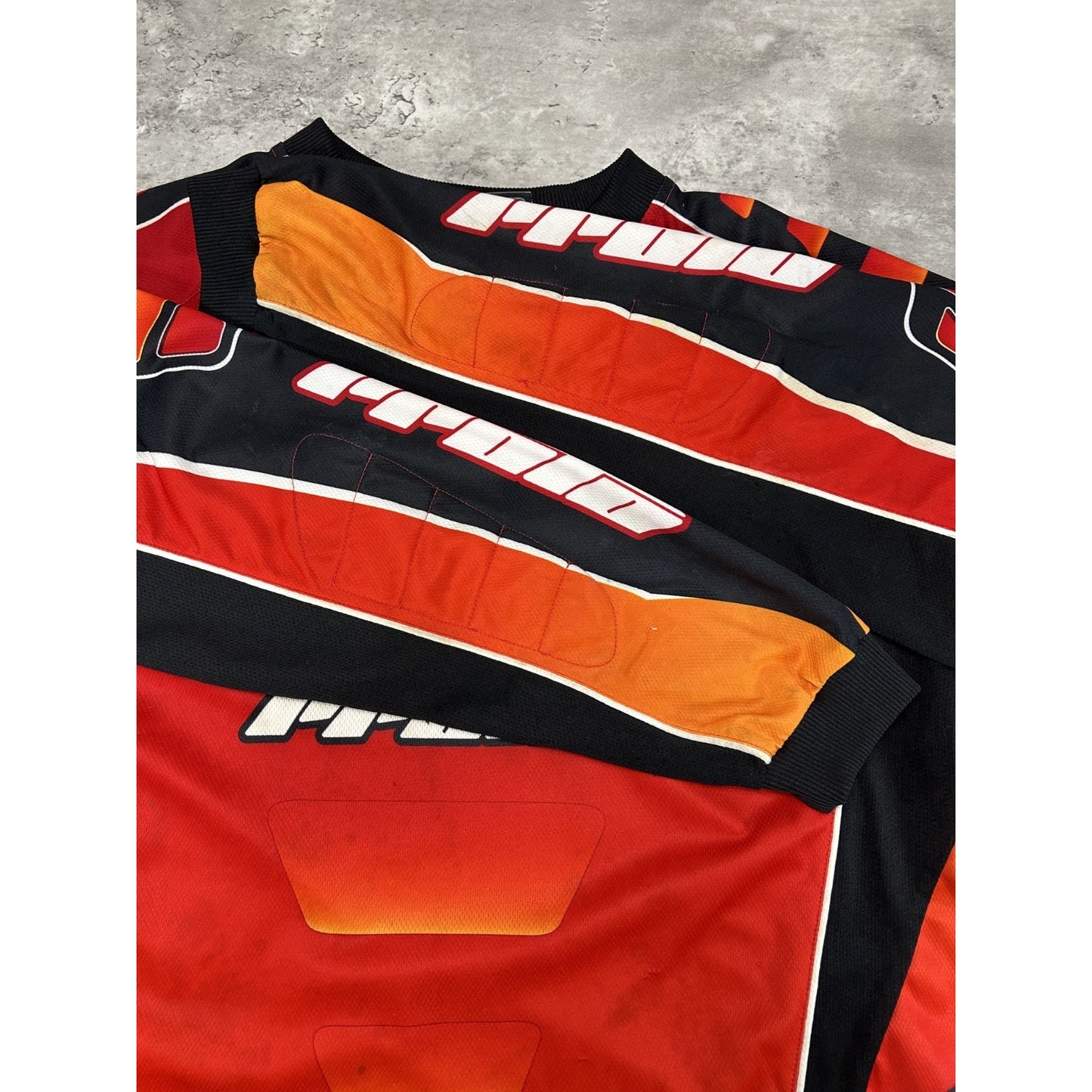 Vintage Proto Gradient Spellout Graphic Long Sleeve Motocross Jersey Size Large