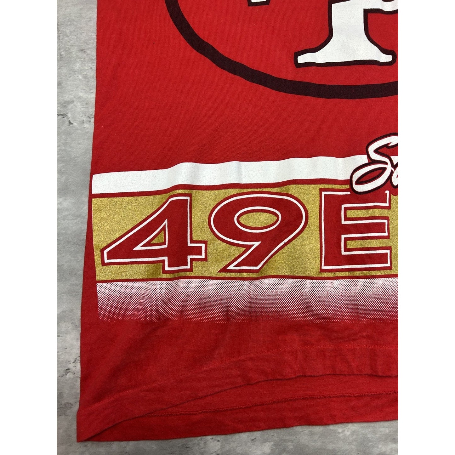 Vintage 1994 San Francisco 49ers NFL All OVer Print Football T-Shirt Size Large