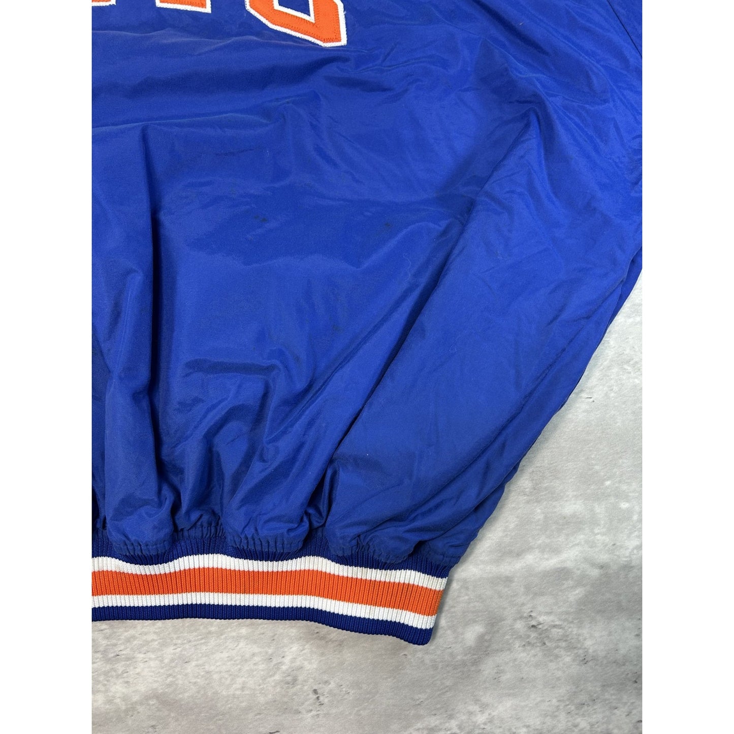 Vintage 90s New York Mets MLB Embroidered 1/4 Button Nylon Starter Jacket Sz 2XL