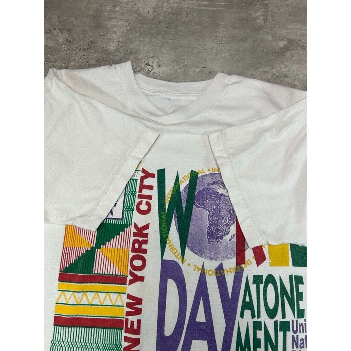 Vintage 1996 NYC Day Of Atonement Million Man March Graphic T-Shirt Size XL