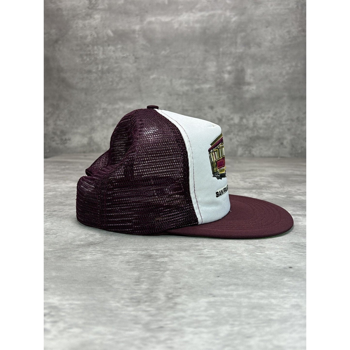 VTG 1983 San Francisco Train Car Graphic Destination Trucker Snapback Hat OSFA