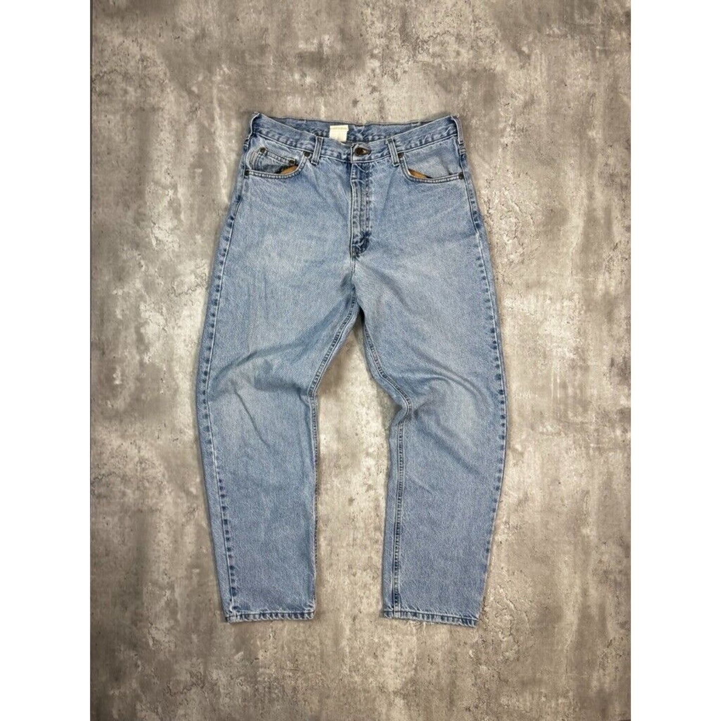 Vintage Carhartt Relaxed Fit Light Wash Work Wear Denim Pants Size 34W Blue