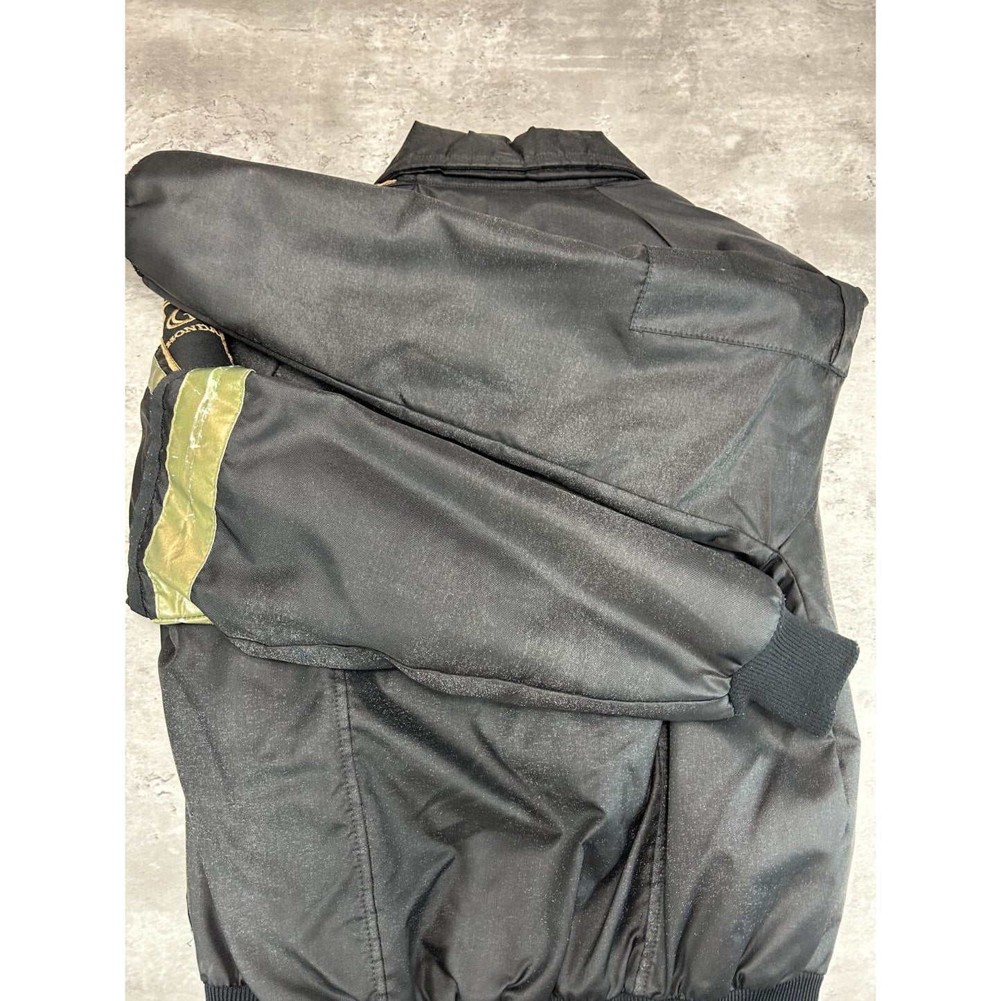 Vintage 1970s Hondaline Racing Nylon Bomber Jacket Size Medium Black