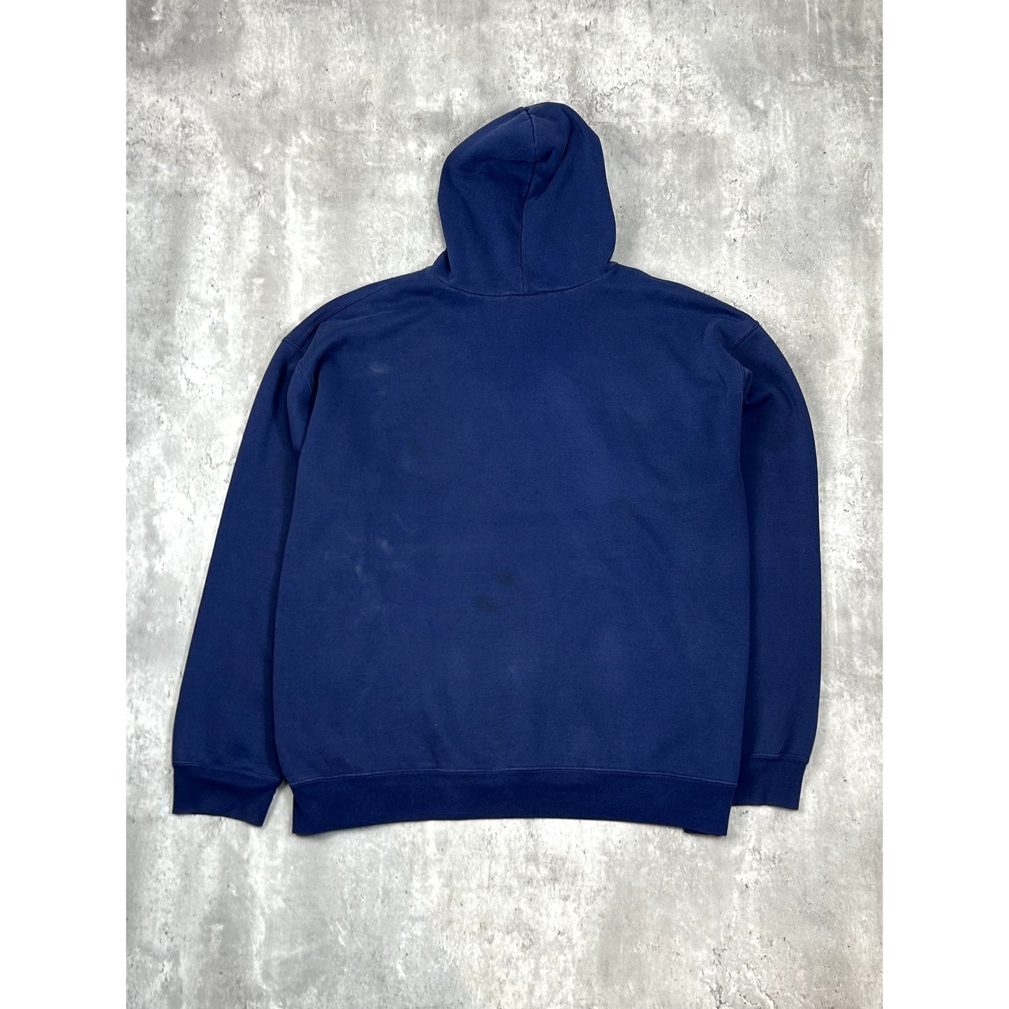 Vintage Carhartt Embroidered Spellout Hooded Workwear Sweatshirt Size XXL Blue