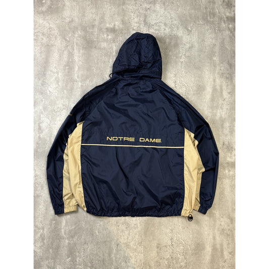Vintage 90s Notre Dame Fighting Irish NCAA Embroidered Windbreaker Jacket Sz XL